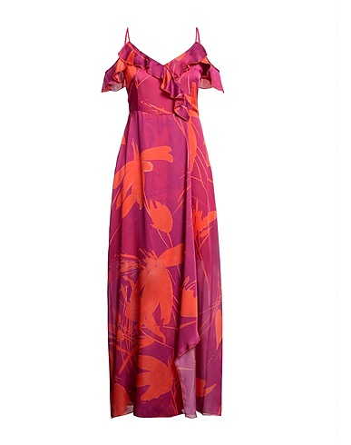 CARLA MONTANARINI Long dress Garnet 100% Polyester