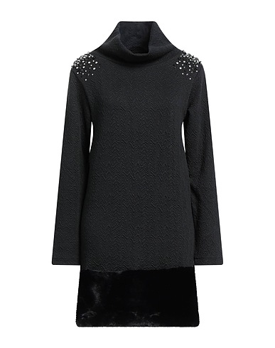 FRACOMINA Kurzes Kleid JEANS Schwarz 81% Polyester, 16% Baumwolle, 3% Elastan