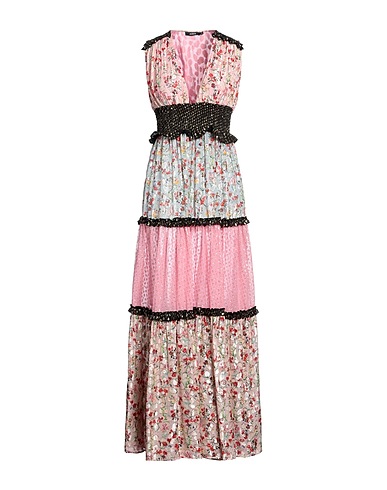 AMEN Langes Kleid Hellrosa 63% Viskose, 37% Polyamid, Seide