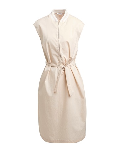 PESERICO Midi dress Beige 63% Cotton, 32% Polyamide, 5% Polyester