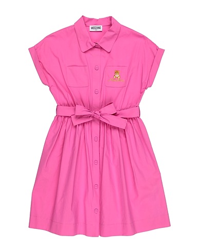 MOSCHINO TEEN Dress Fuchsia 100% Cotton, Metallic fiber, Polyamide, Paper Yarn
