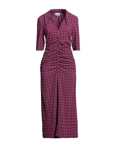 GANNI Midi dress Mauve 51% Polyester, 43% Polyamide, 6% Elastane