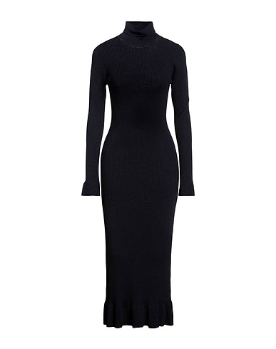 GANNI Midi dress Midnight blue 54% Rayon, 32% Polyamide, 14% Elastane