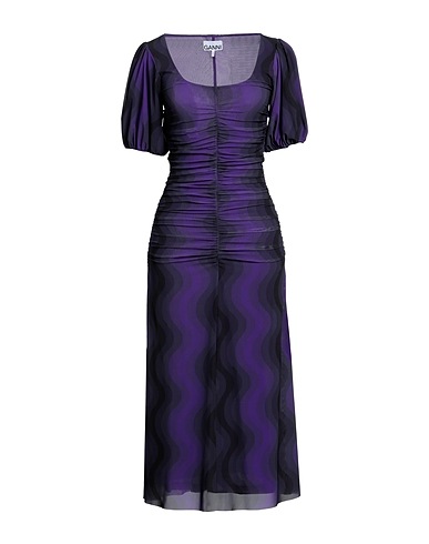 GANNI Midi dress Purple 91% Recycled polyamide, 9% Elastane