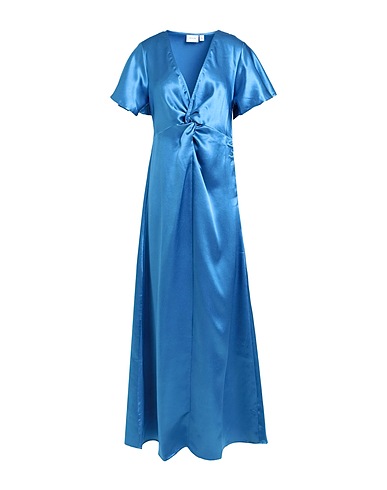 VILA Vestito lungo Blu 100% Poliestere