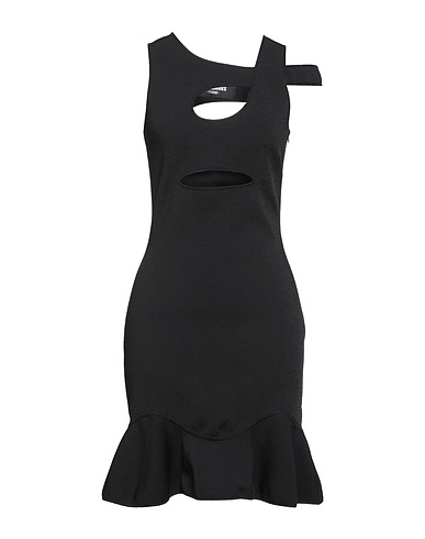 LES HOMMES - FEMME Short dress Black 68% Viscose, 17% Polyamide, 14% Polyester, 1% Elastane