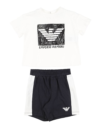 EMPORIO ARMANI Completo Baby  Bianco 100% Cotone