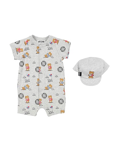 MOSCHINO BABY Baby accessories set Grey 100% Cotton, Elastane, Polyester