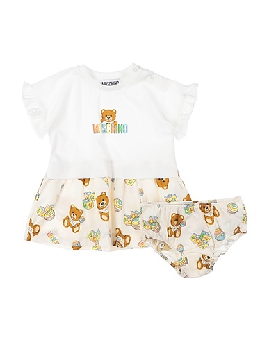 MOSCHINO BABY Vestido para bebé  White 95% Cotton, 5% Elastane