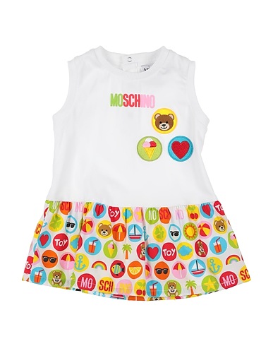 MOSCHINO BABY Vestido para bebé  White 95% Cotton, 5% Elastane, Polyester, Viscose