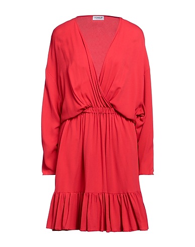 DONDUP Short dress Red 57% Acetate, 43% Silk
