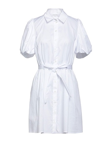 PATRIZIA PEPE Shirt dress White 70% Cotton, 27% Polyamide, 3% Elastane