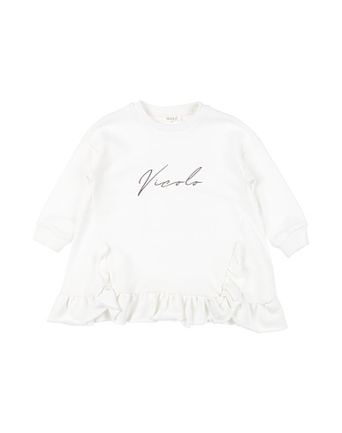 VICOLO Vestido para bebé  White 70% Cotton, 30% Polyester