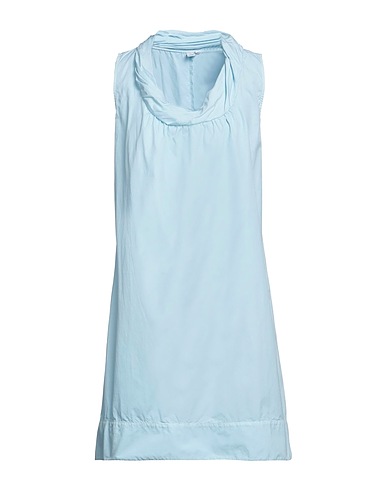 EUROPEAN CULTURE Short dress Sky blue 100% Cotton