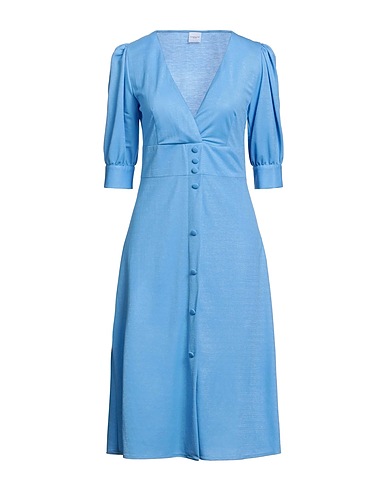 ELEONORA STASI Midi dress Slate blue 50% Viscose, 25% Polyester, 25% Polyamide