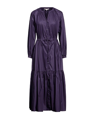 BRIAN DALES Long dress Dark purple 80% Cotton, 15% Polyamide, 5% Elastane