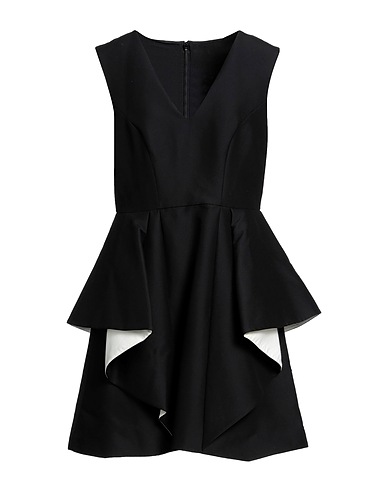 HALSTON Vestito corto Nero 81% Cotone, 19% Seta