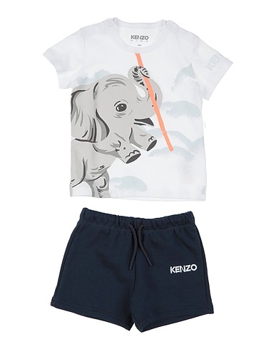 KENZO KIDS Completo Baby  Bianco 100% Cotone