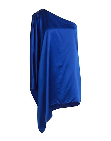 SAINT LAURENT One-shoulder dress Bright blue 100% Silk