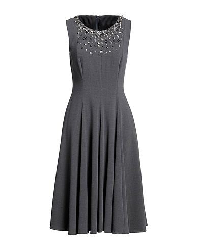 CLIPS Midi dress Grey 54% Acrylic, 23% Viscose, 18% Wool, 5% Polyamide