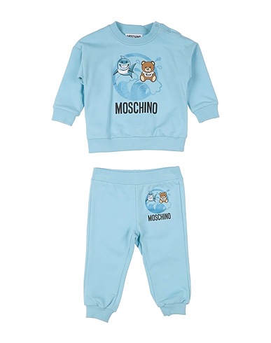 MOSCHINO BABY 베이비 상하세트  스카이 블루 100% 코튼, 엘라스테인