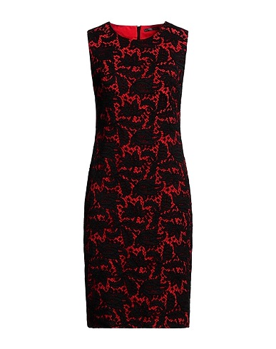 MCQUEEN Midi dress Red 70% Cotton, 20% Viscose, 10% Polyamide, Silk