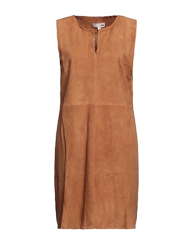 LA MARTINA Short dress Brown 100% Ovine leather