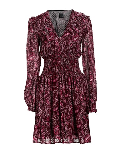 PINKO Short dress Burgundy 87% Viscose, 12% Cotton, 1% Metallic fiber