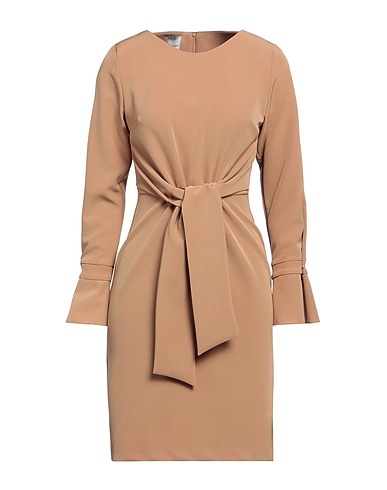 CAMICETTASNOB Sheath dress Camel 89% Polyester, 11% Elastic fibres