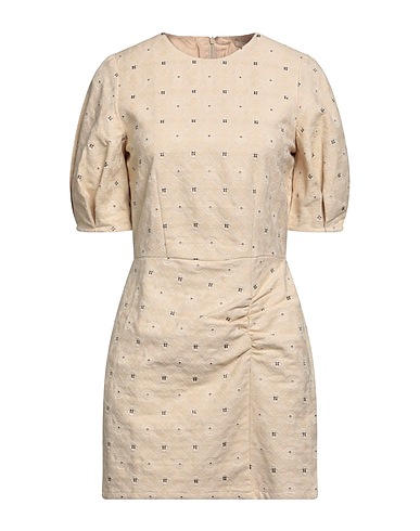SESSUN Vestito corto Beige 98% Cotone, 2% Poliestere