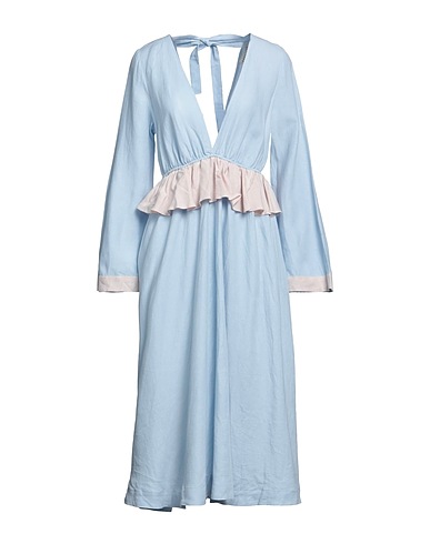 CASA RAKI Vestito midi Celeste 100% Lino organico