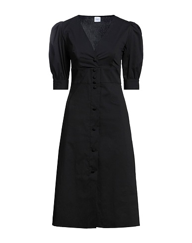 ELEONORA STASI Vestito midi Nero 78% Cotone, 19% Nylon, 3% Lycra®