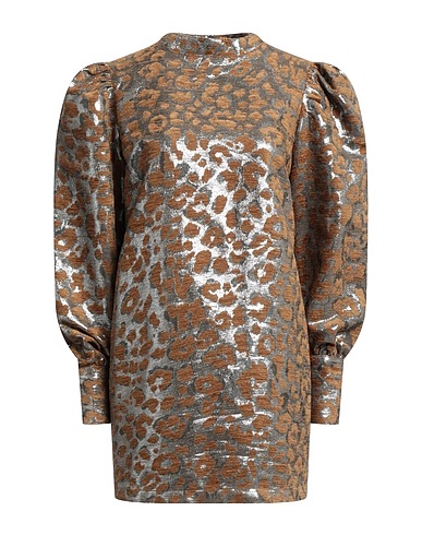 THE ANDAMANE Short dress Bronze 75% Acrylic, 15% Acetate, 10% Polyester