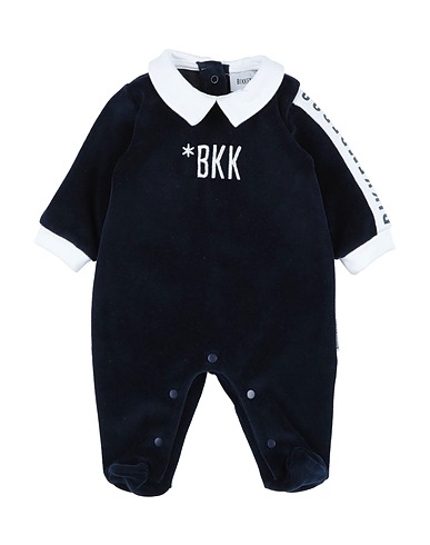 BIKKEMBERGS Baby jumpsuit  Midnight blue 95% Cotton, 5% Elastane