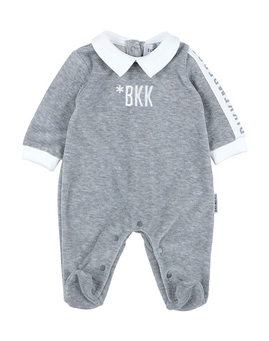 BIKKEMBERGS Baby jumpsuit  Grey 95% Cotton, 5% Elastane