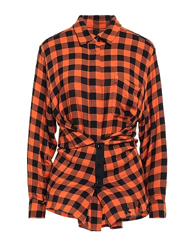 KENZO Checked shirt Orange 88% Viscose, 12% Wool