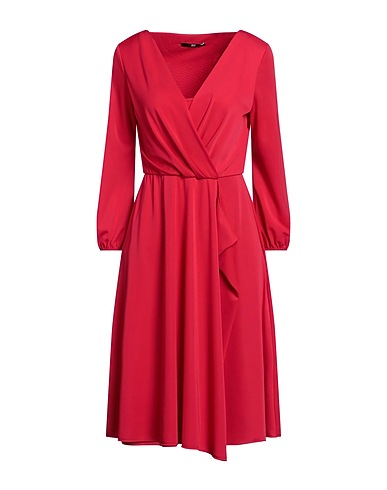 F.IT Midi dress Tomato red 94% Polyester, 6% Elastane