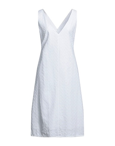 LIVIANA CONTI Midi dress White 80% Cotton, 20% Polyester