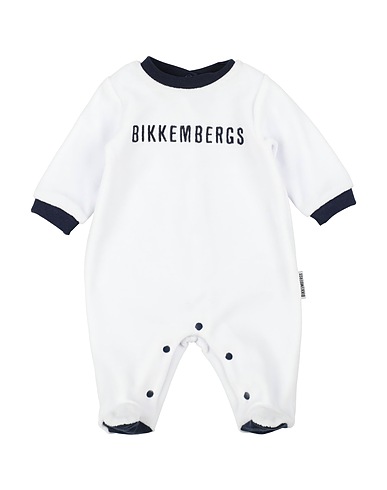 BIKKEMBERGS Baby jumpsuit  White 95% Cotton, 5% Elastane