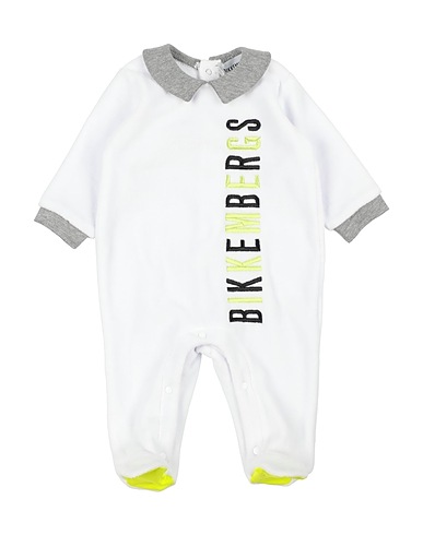 BIKKEMBERGS Baby jumpsuit White 95% Cotton, 5% Elastane