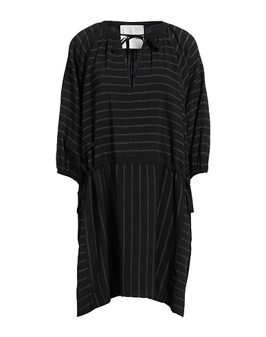 8PM Short dress Black 52% Cotton, 46% Organic cotton, 2% Lurex®