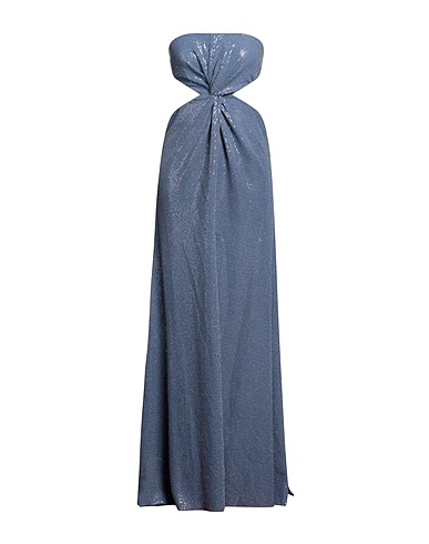 MATILDE COUTURE Vestito lungo Avio 85% Nylon, 10% Fibra di metallo, 5% Elastan