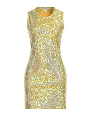 SAKS POTTS Sequin dress Yellow 80% Polyamide, 20% Elastane