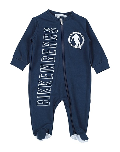 BIKKEMBERGS Baby jumpsuit  Navy blue 95% Cotton, 5% Elastane