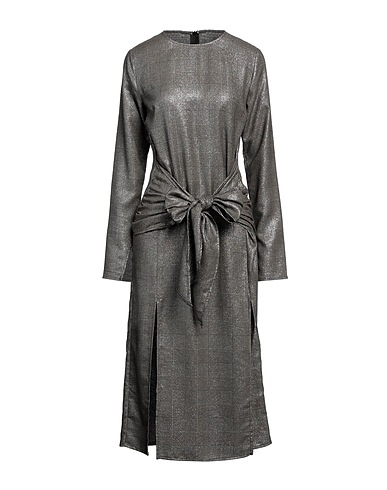 THE ANDAMANE Midi dress Taupe 62% Viscose, 35% Polyester, 3% Polyamide