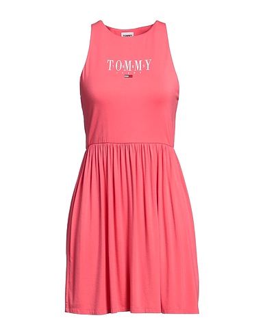TOMMY JEANS Short dress Coral 96% Viscose, 4% Elastane