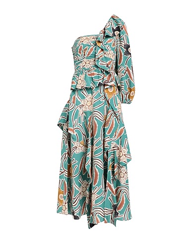 ULLA JOHNSON Midi dress Turquoise 100% Silk