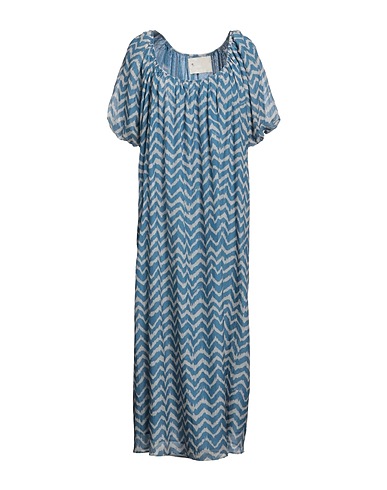 MANEBÍ Midi dress Pastel blue 73% Cotton, 27% Silk