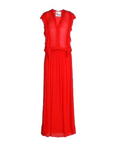 8PM Long dress Tomato red 100% Viscose