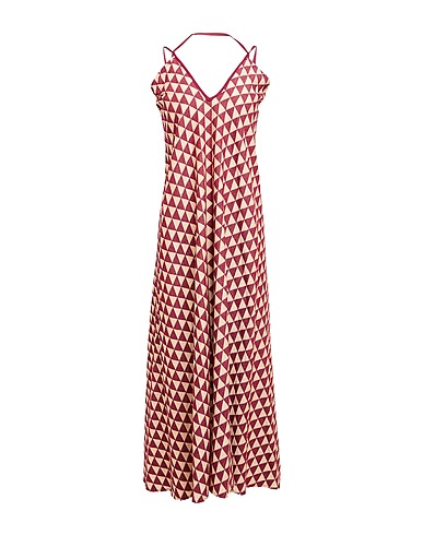 SOUVENIR Langes Kleid Bordeaux 63% Baumwolle, 21% Viskose, 13% Polyester, 3% Andere Fasern